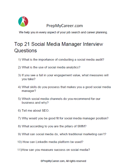Social Media Manager Interview Questions 3