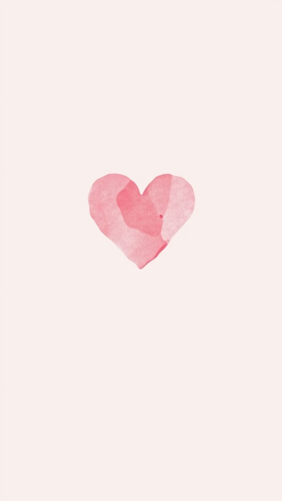 Watercolor heart on a soft pink background