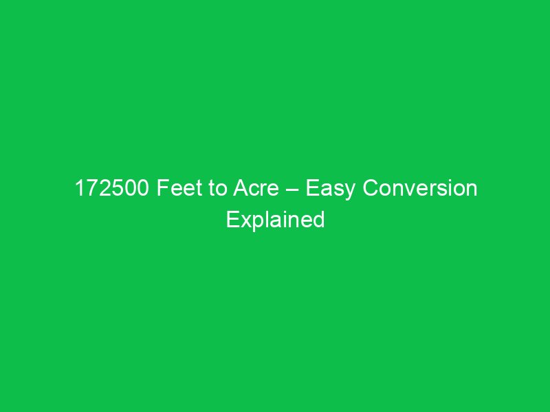 172500 feet to acre easy conversion