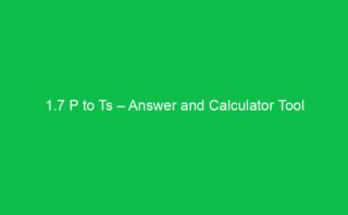 1.5 P to Ts – Answer and Calculator Tool
