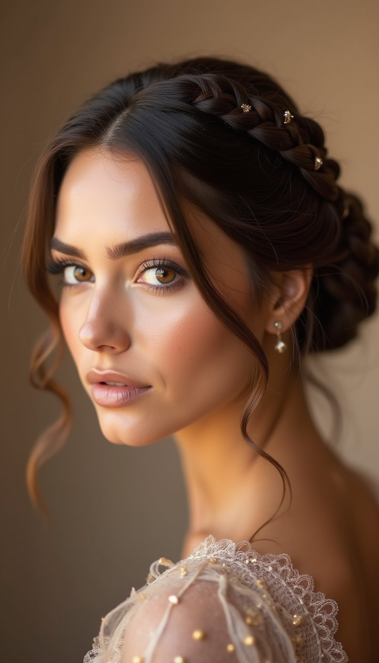 Fishtail Braided Bun With Glossy Finish