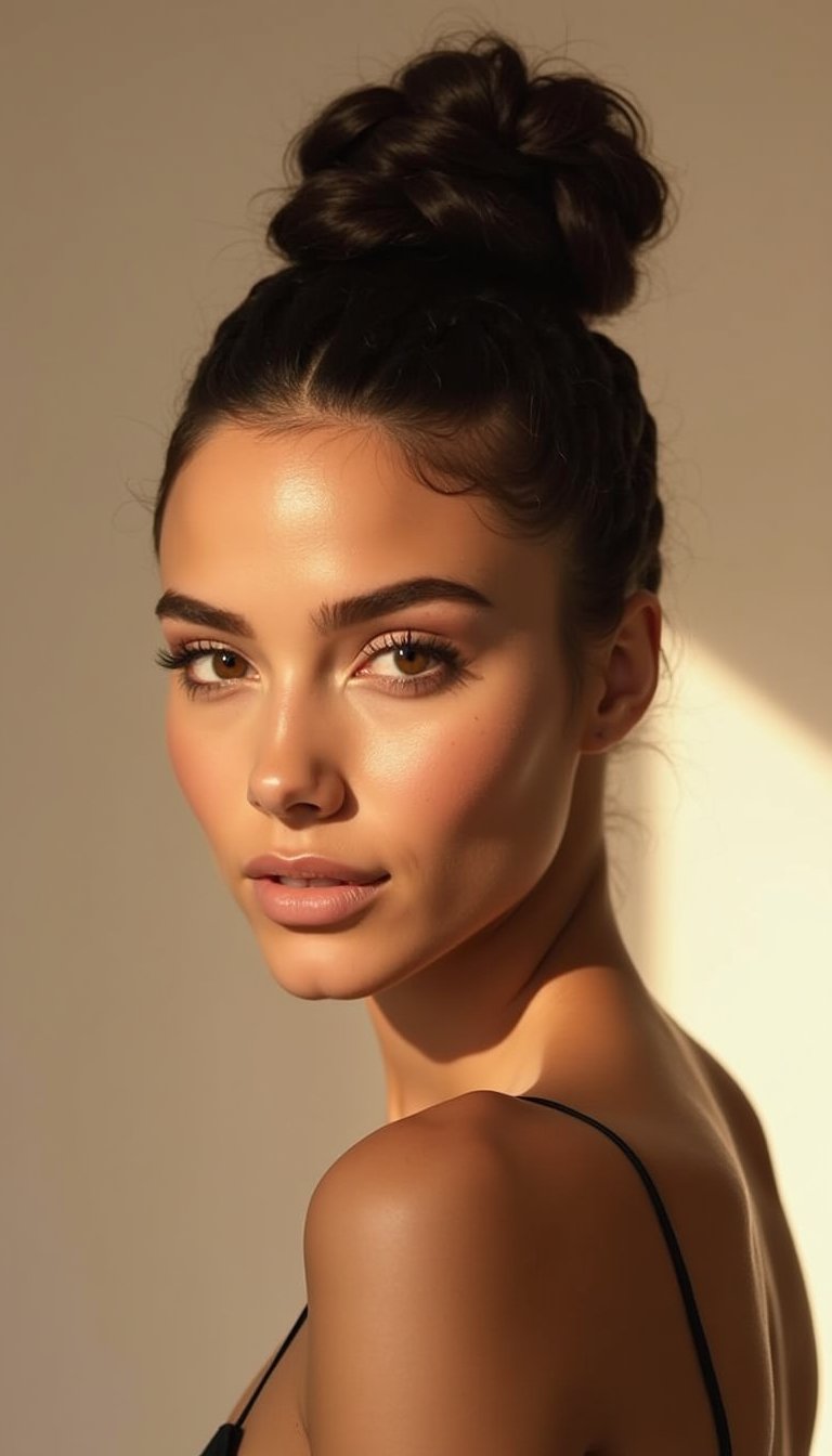 High Braided Top Knot For Modern Minimalists