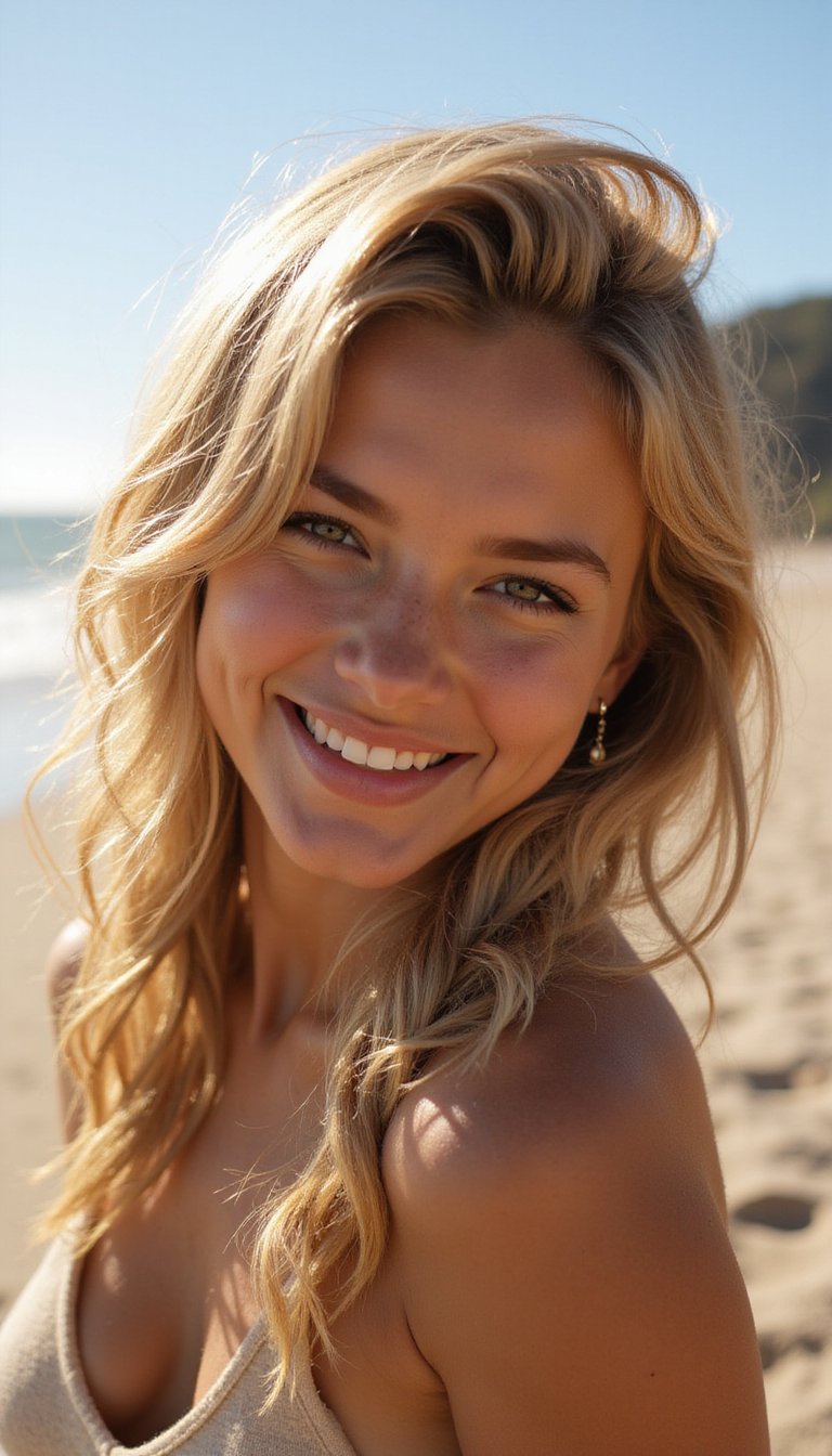 Messy Beachy Wolf Cut With Sun-Kissed Highlights