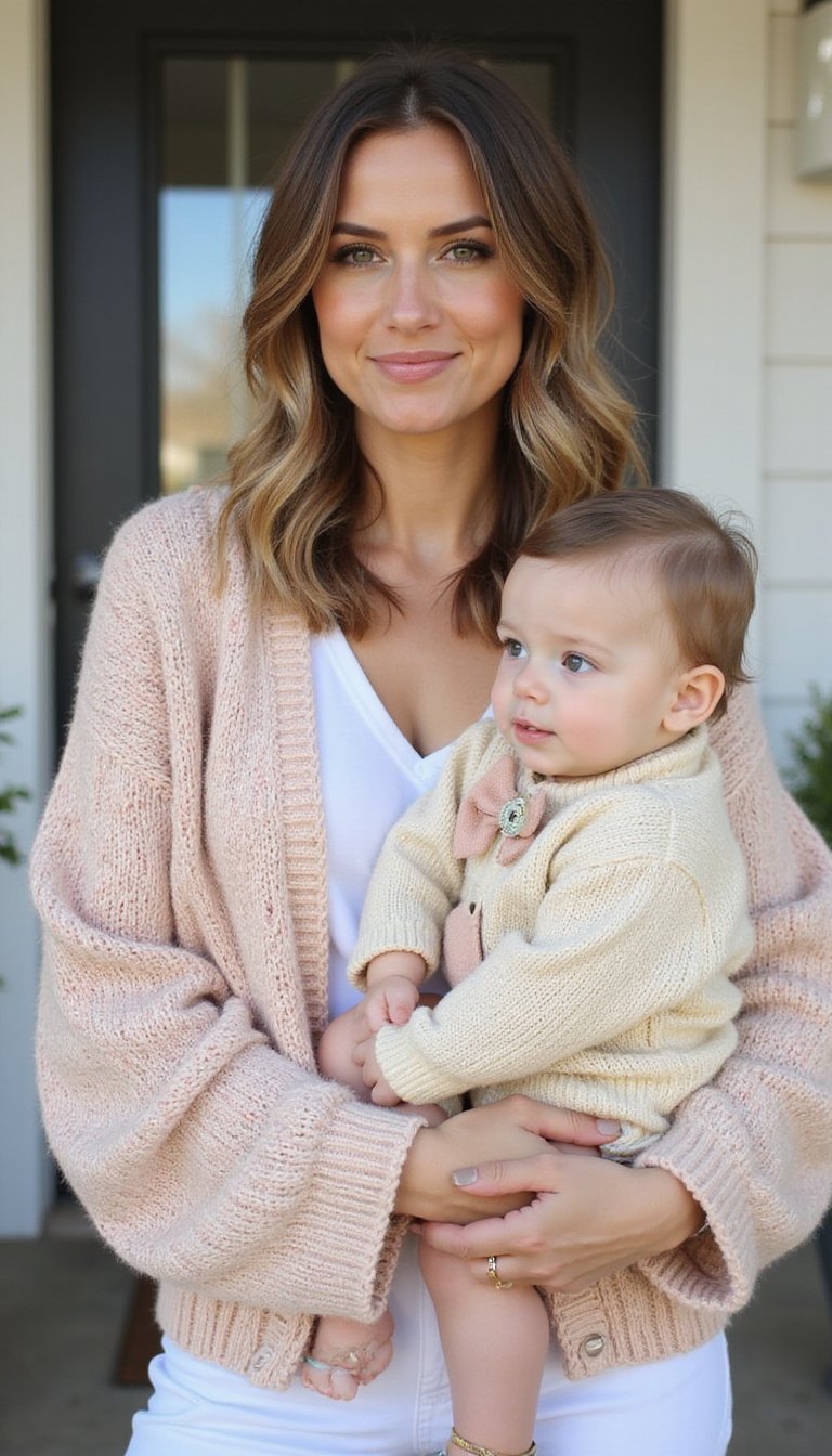 Cozy Knit Cardigan and Bowtie