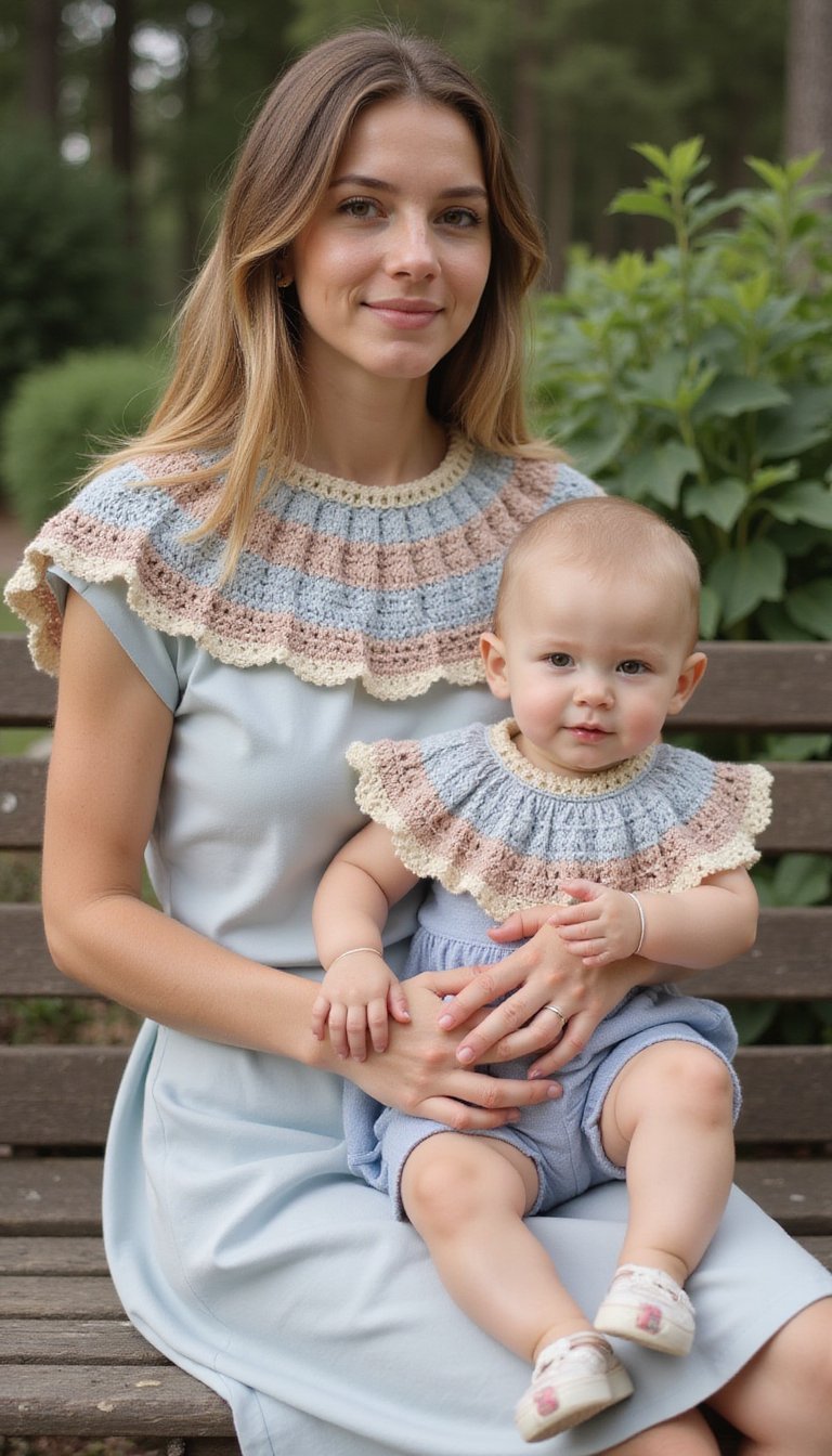 Crocheted Collar and Simple Dress