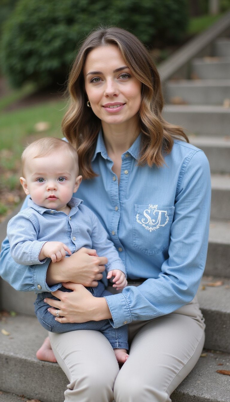 Embroidered Initials on Chambray
