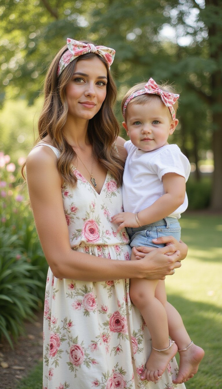 Floral Sundress with Bow Hairband