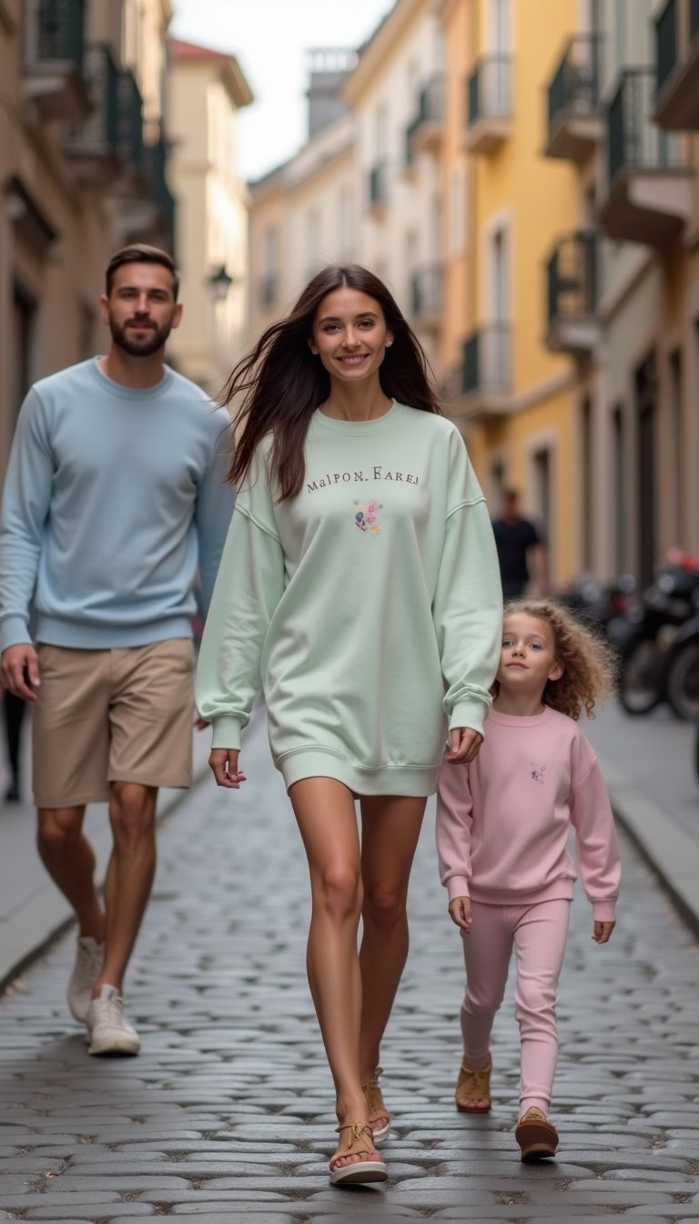 Graphic Pastel Sweatshirt Dress