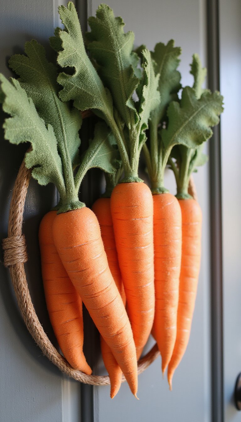 Faux carrot bunch for playful farmhouse vibes