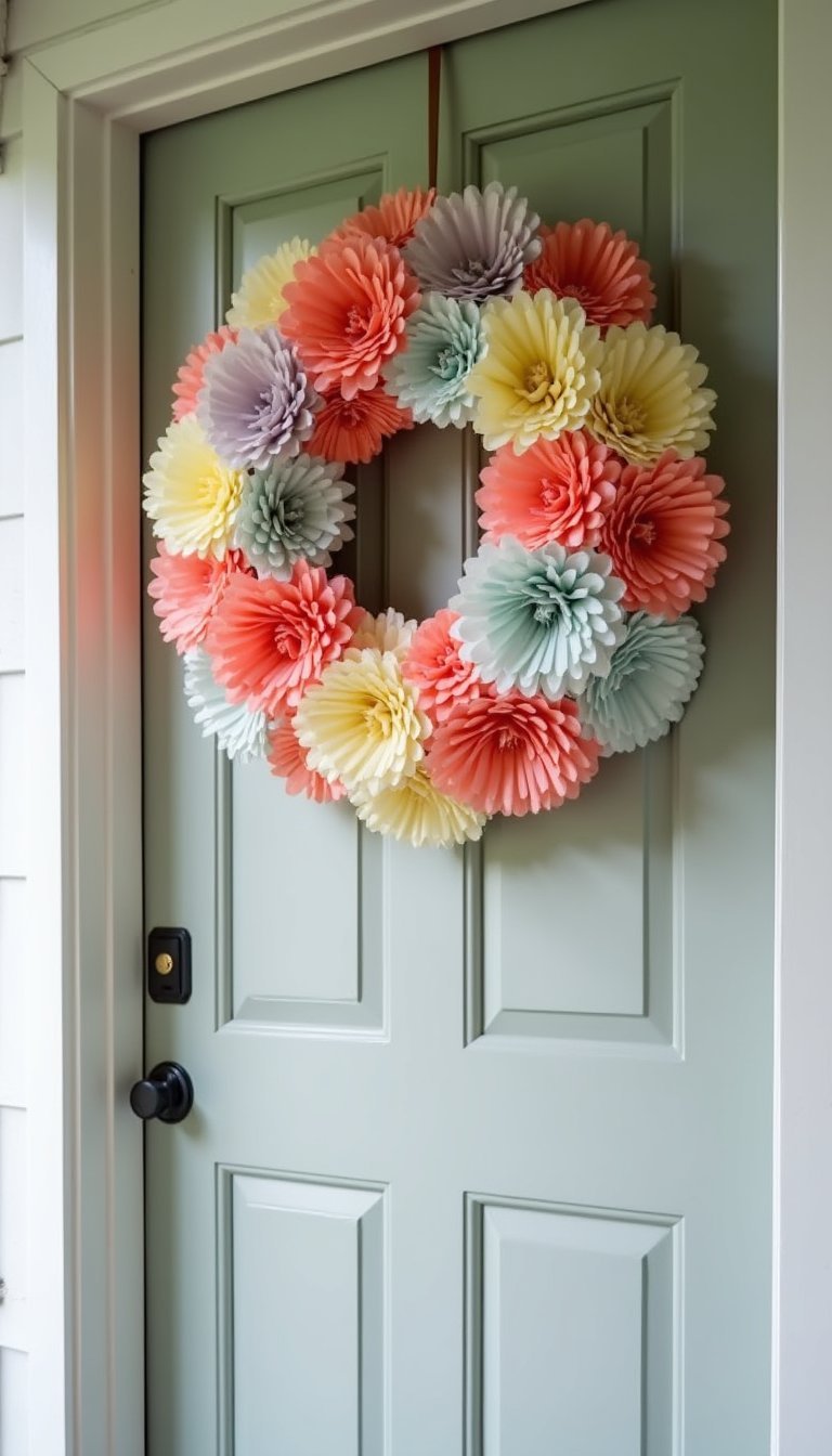 Paper tassel wreath: lightweight spring flair