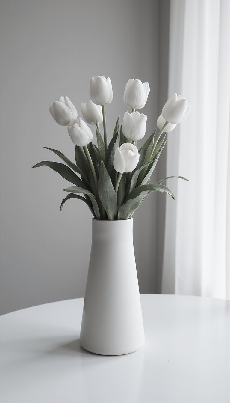 Monochrome tulip tower for a streamlined look