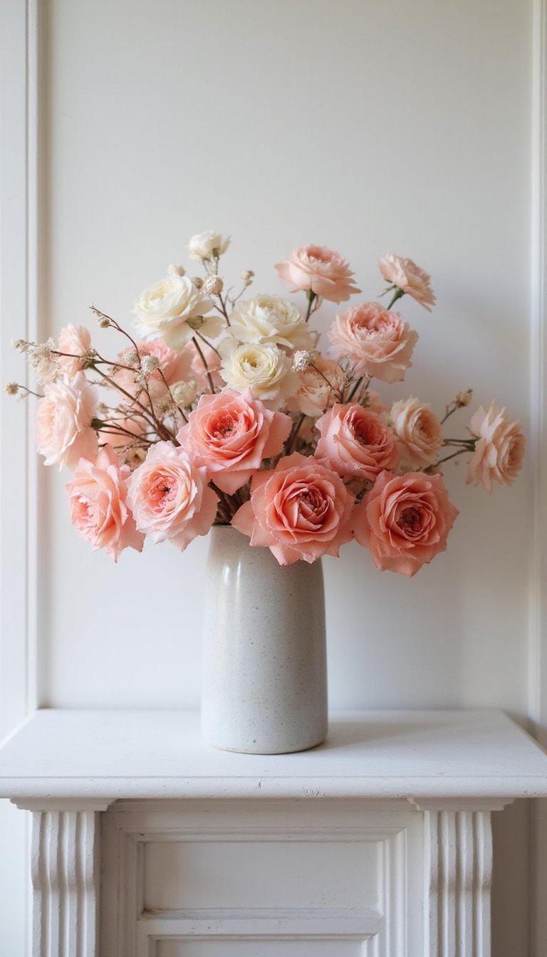 Ombre floral arrangement with gradual color fade