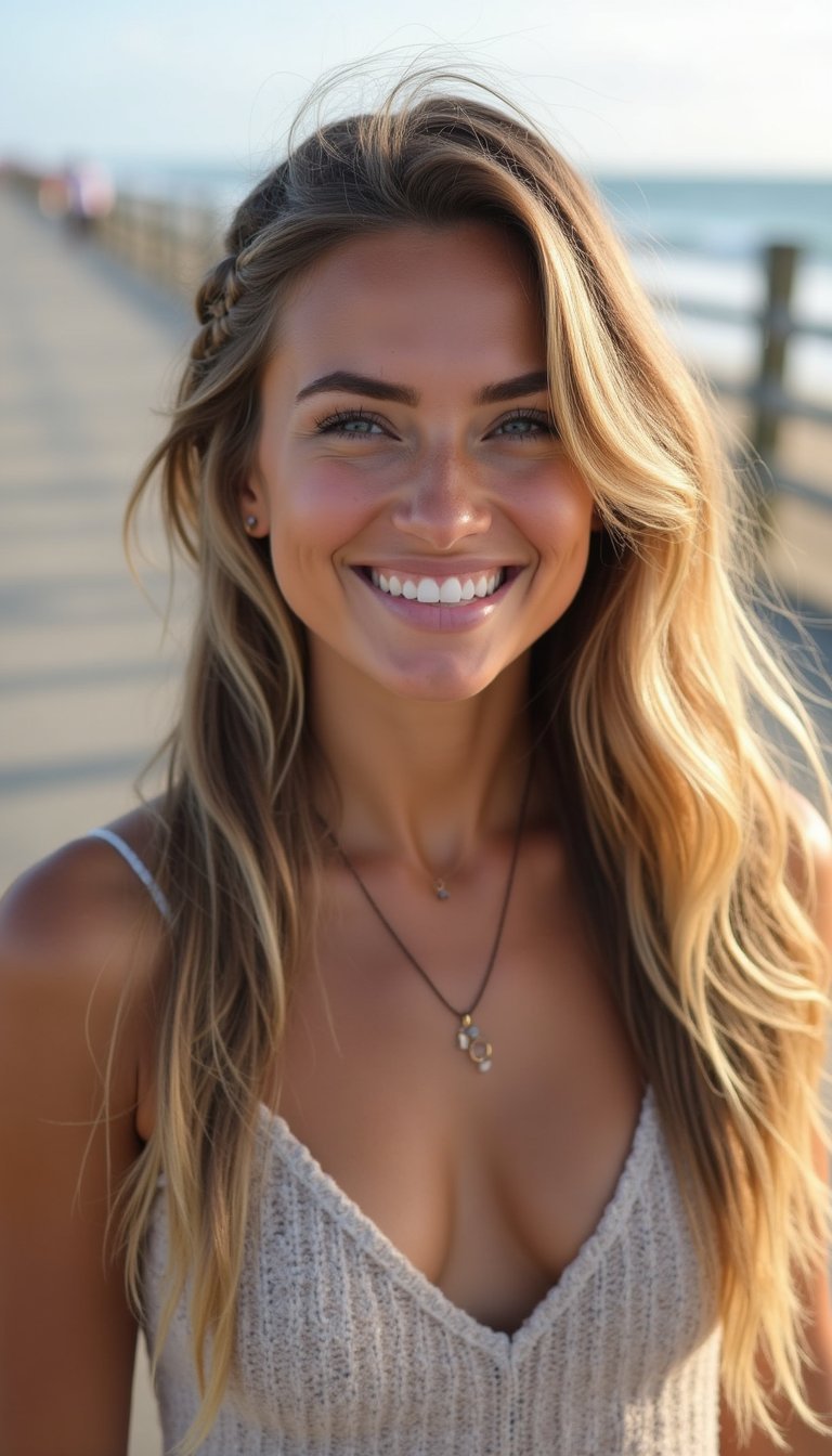 Accent Braids In Loose Beachy Waves