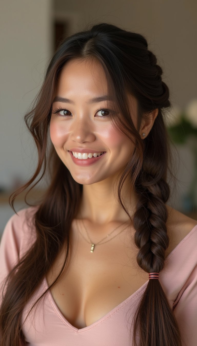 Pull-Through Braid That Looks Intricate And Voluminous