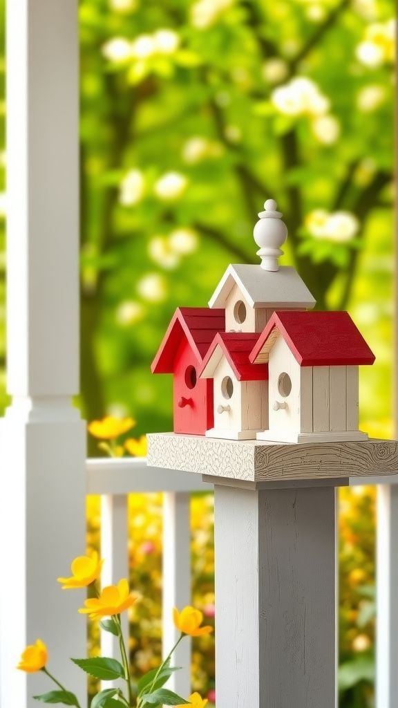 A small birdhouse cluster for charm and song