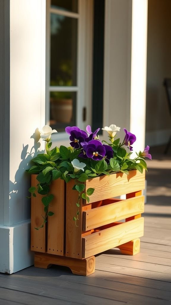 Mini pallet planter stacked for cheerful greens