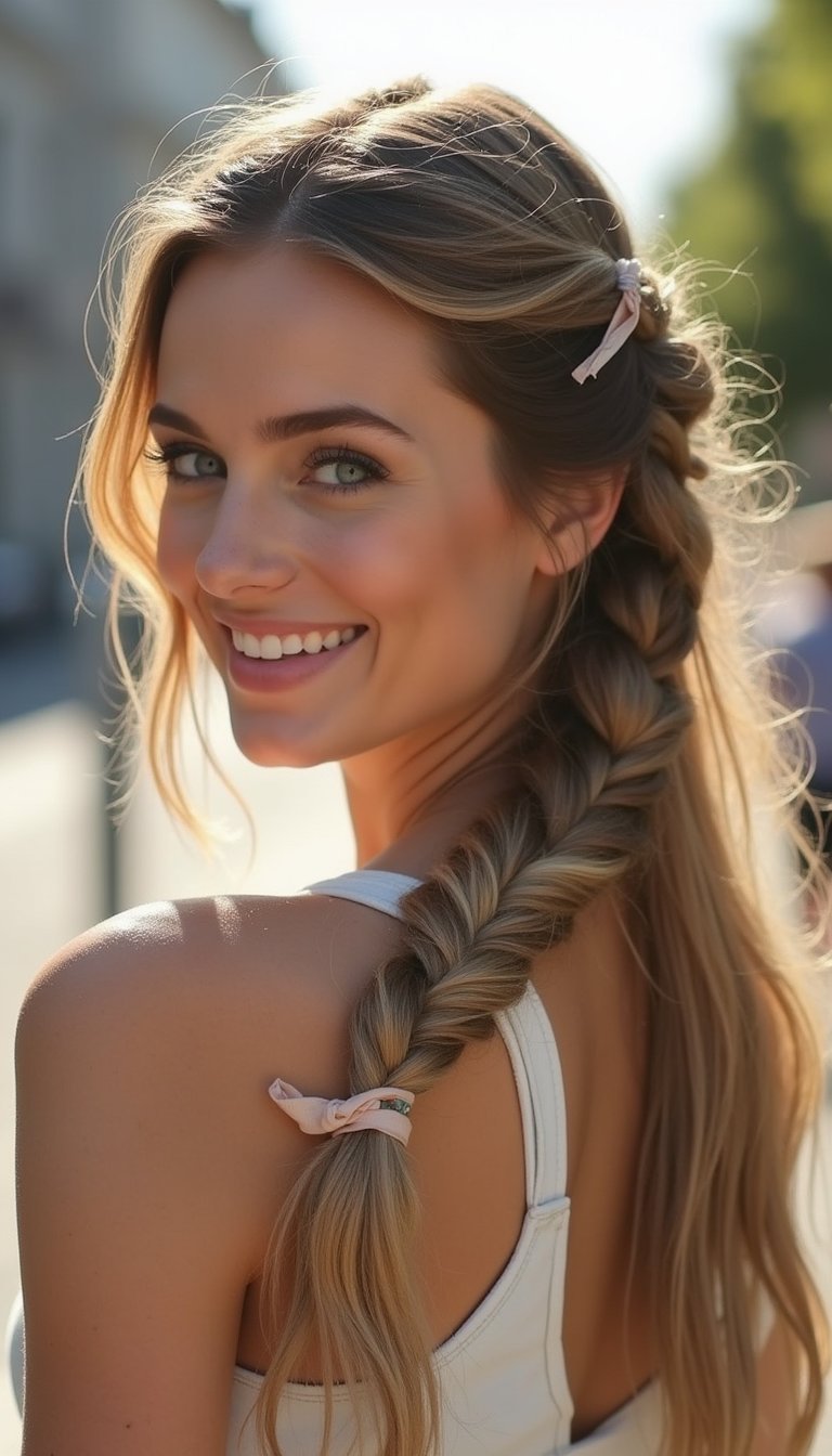 Dutch Accent Braids Framed By Clover Ribbons