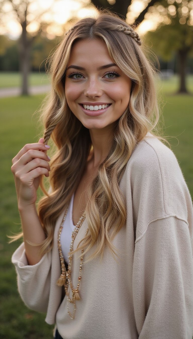 Irish Lace Braid Cascading Into Soft Waves