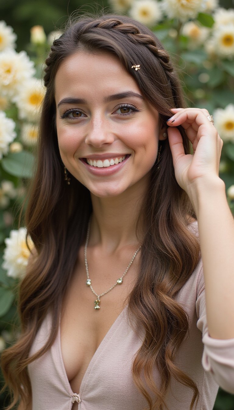 Twisted Halo Braid With Clover Charm Clips